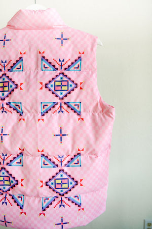 Geometric Down Puffer Vest