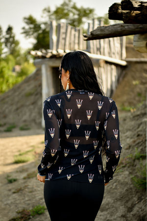 Feathers Mesh Top