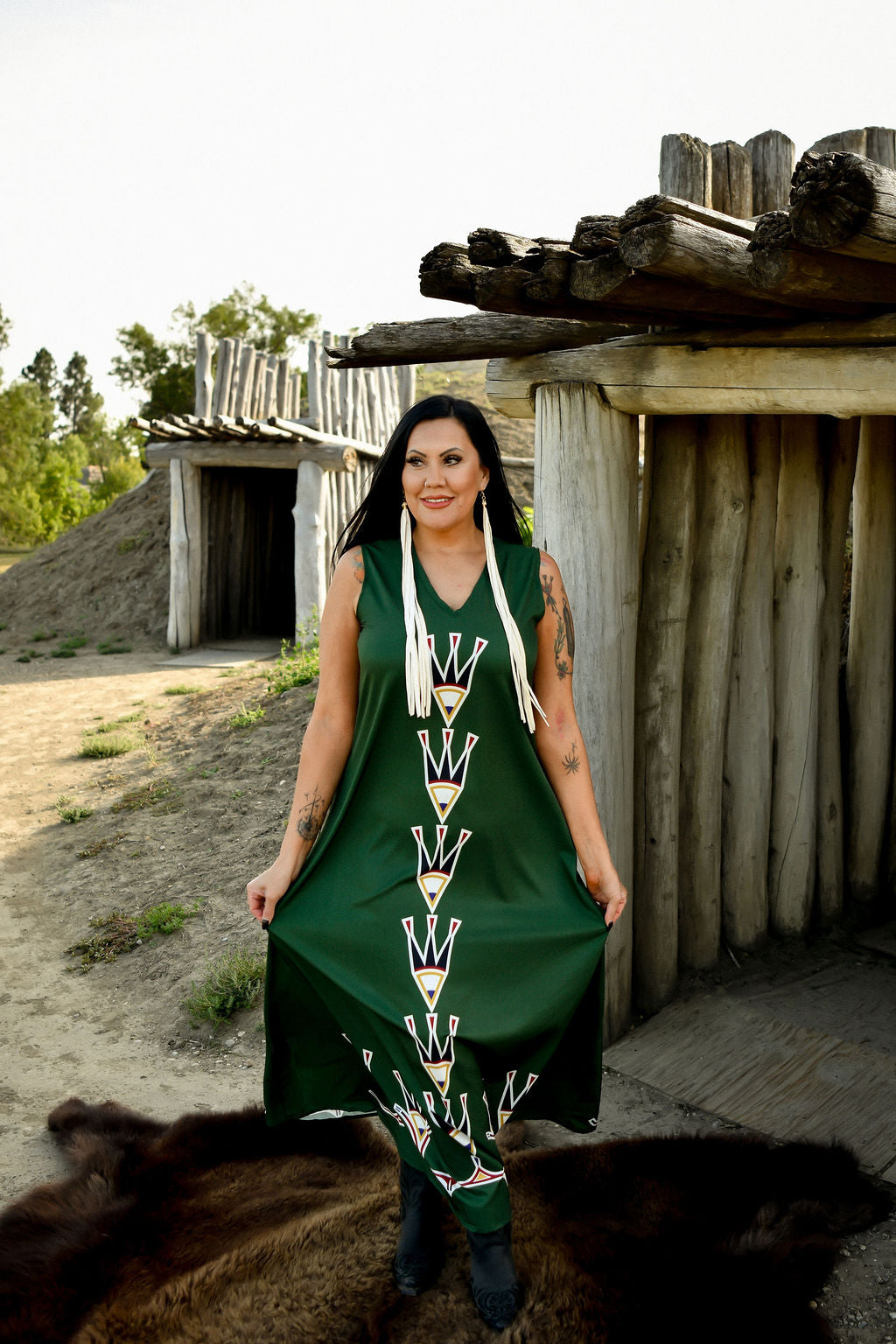 Feathers Midi Dress
