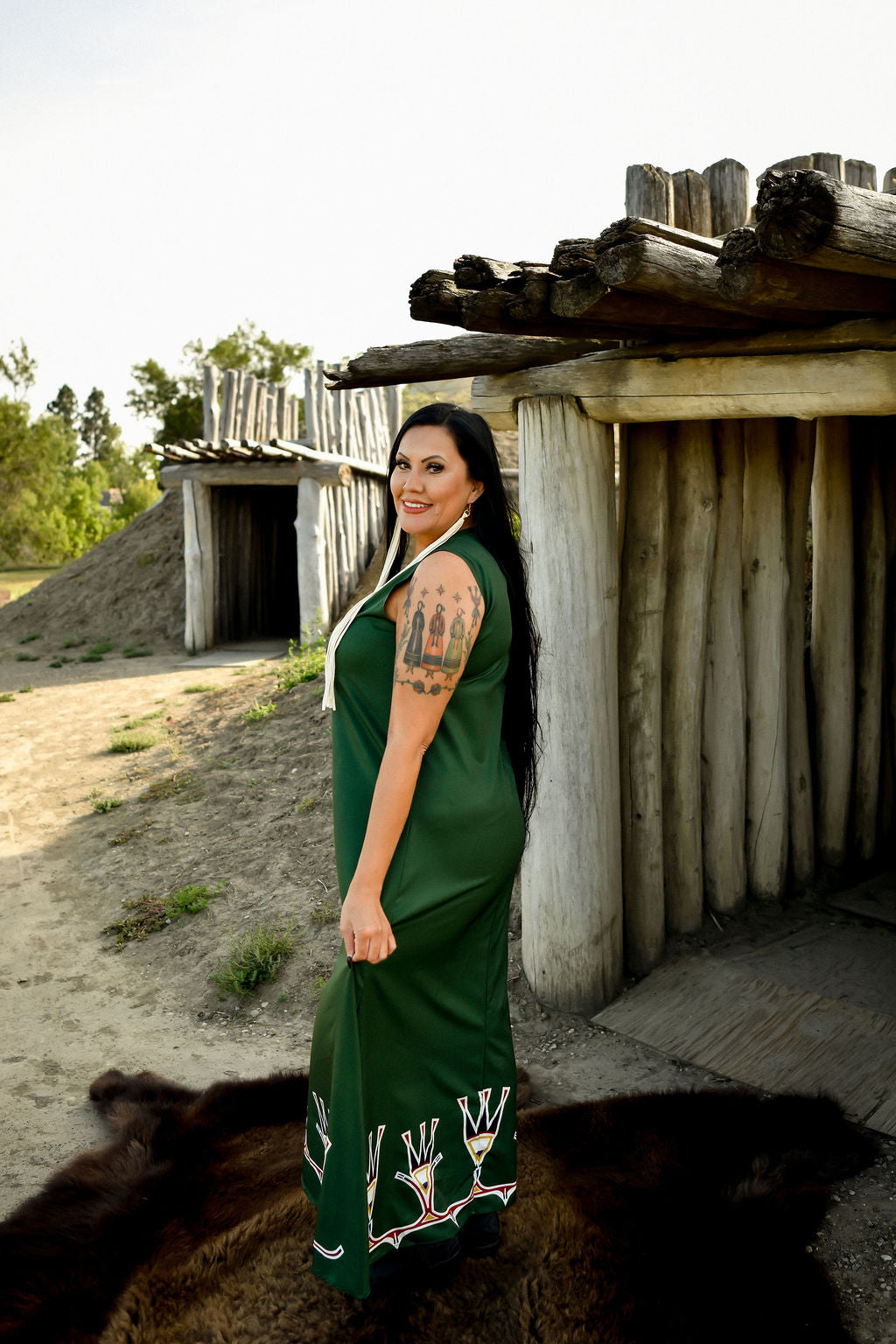 Feathers Midi Dress
