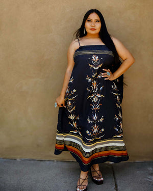 Floral Sequin Flowing Silk Dress (Made to Order)