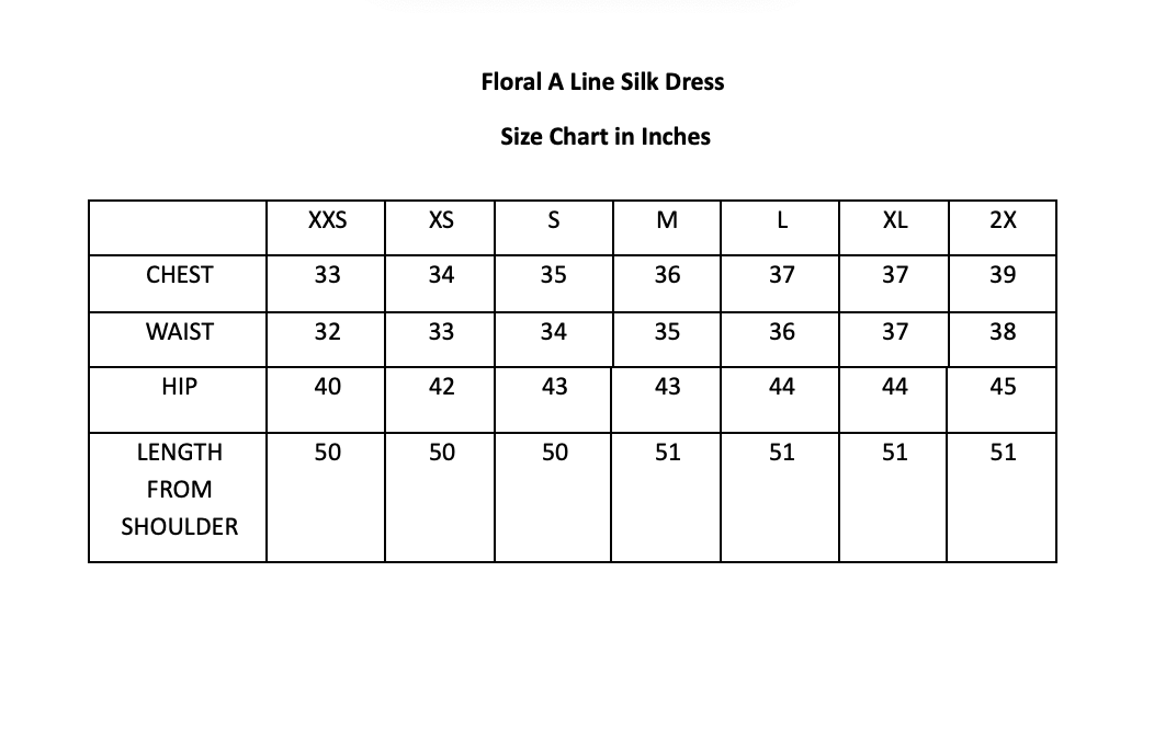 Floral A Line Silk Dress (Made to Order)