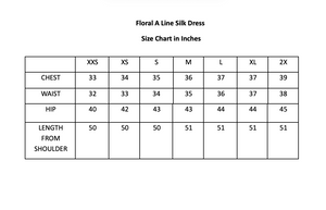 Floral A Line Silk Dress (Made to Order)