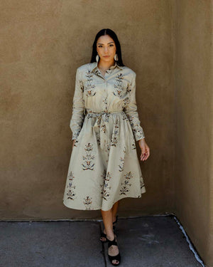 Floral Cotton Shirt Dress (Made to Order)