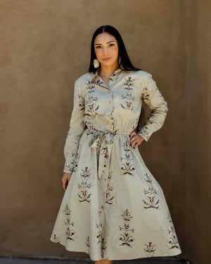 Floral Cotton Shirt Dress (Made to Order)