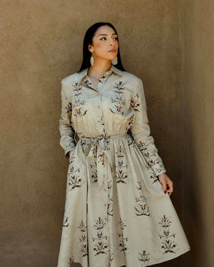 Floral Cotton Shirt Dress (Made to Order)