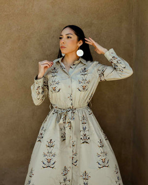 Floral Cotton Shirt Dress (Made to Order)