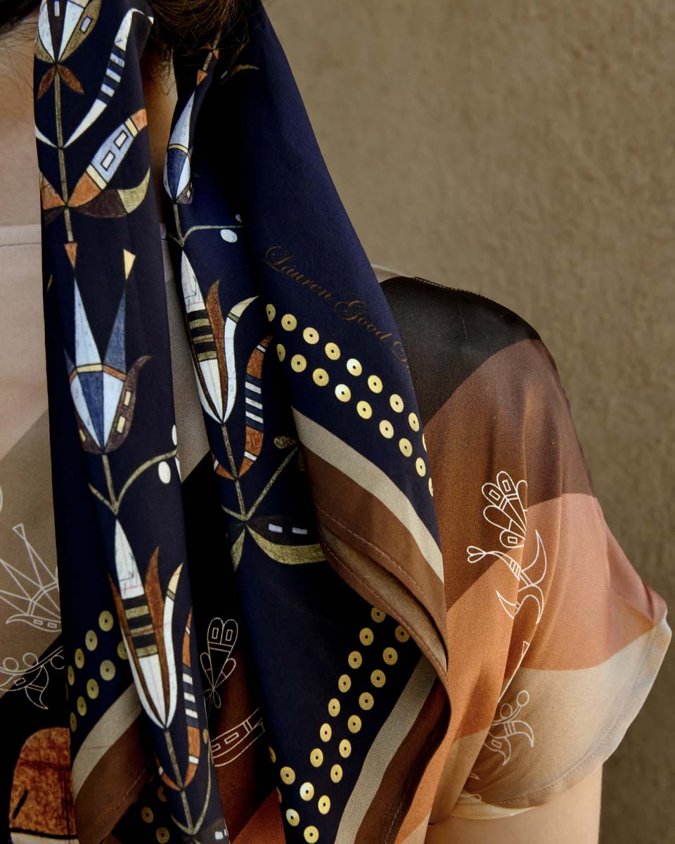Ribbons Floral Silk Shirred Dress (Made to Order)