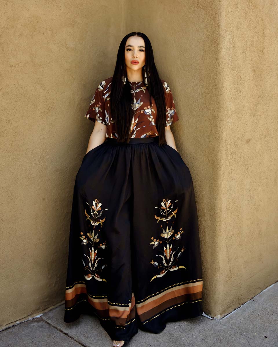Ribbons Floral Viscose Palazzo Pant (Made to Order)