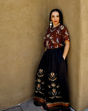 Ribbons Floral Viscose Palazzo Pant (Made to Order)