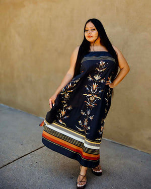 Floral Sequin Flowing Silk Dress (Made to Order)
