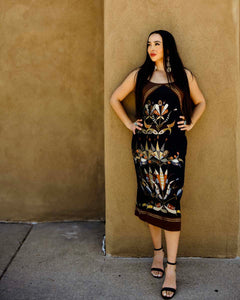 Floral Sequin Silk Slip Dress (Made to Order)