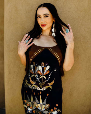Floral Sequin Silk Slip Dress (Made to Order)