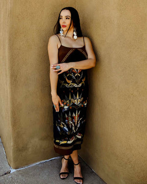 Floral Sequin Silk Slip Dress (Made to Order)