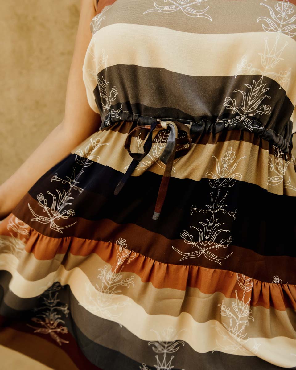 Ribbons Waist Tie Viscose Maxi (Made to Order)