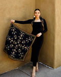 Floral Sequin Silk Scarf (Made to Order)