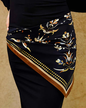 Floral Sequin Silk Scarf (Made to Order)