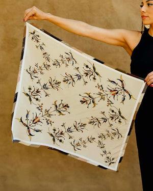 Ribbons Floral Silk Scarf (Made to Order)