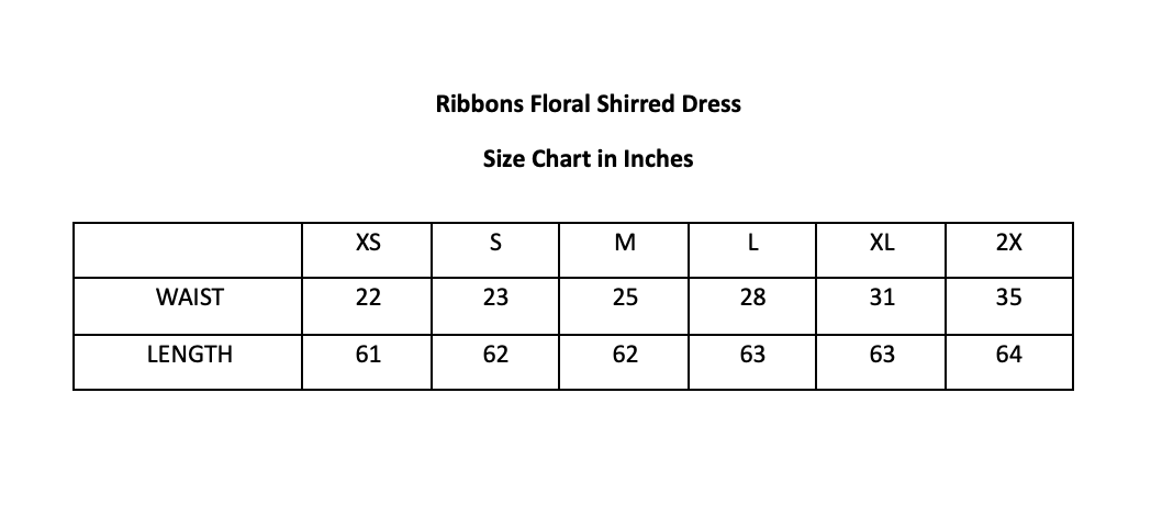 Ribbons Floral Silk Shirred Dress (Made to Order)