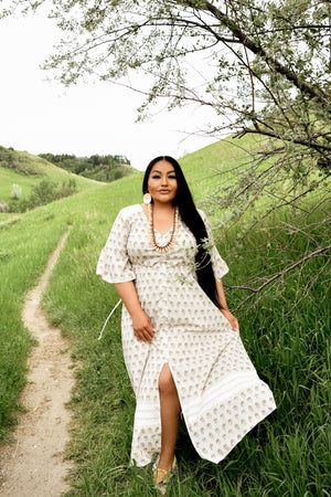 Elk Ivories Button Dress