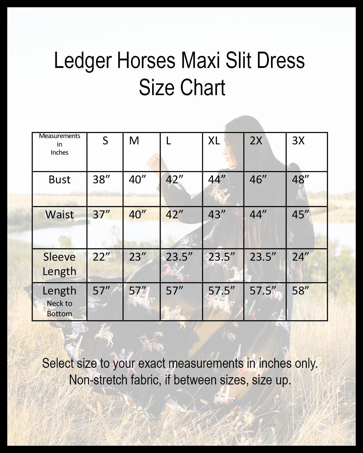Ledger Horses Maxi Slit Dress