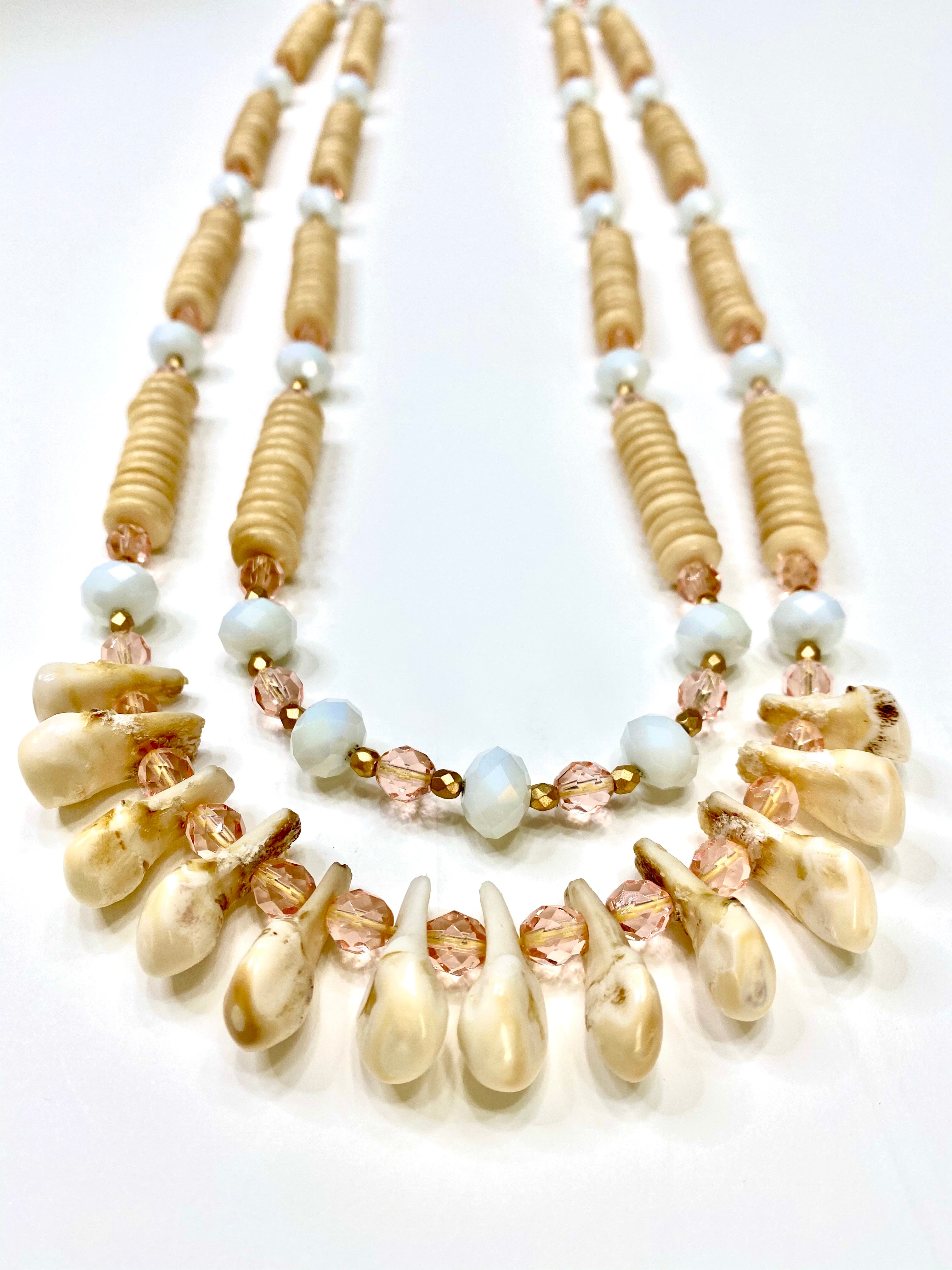 Elk Ivory & Bone Necklace