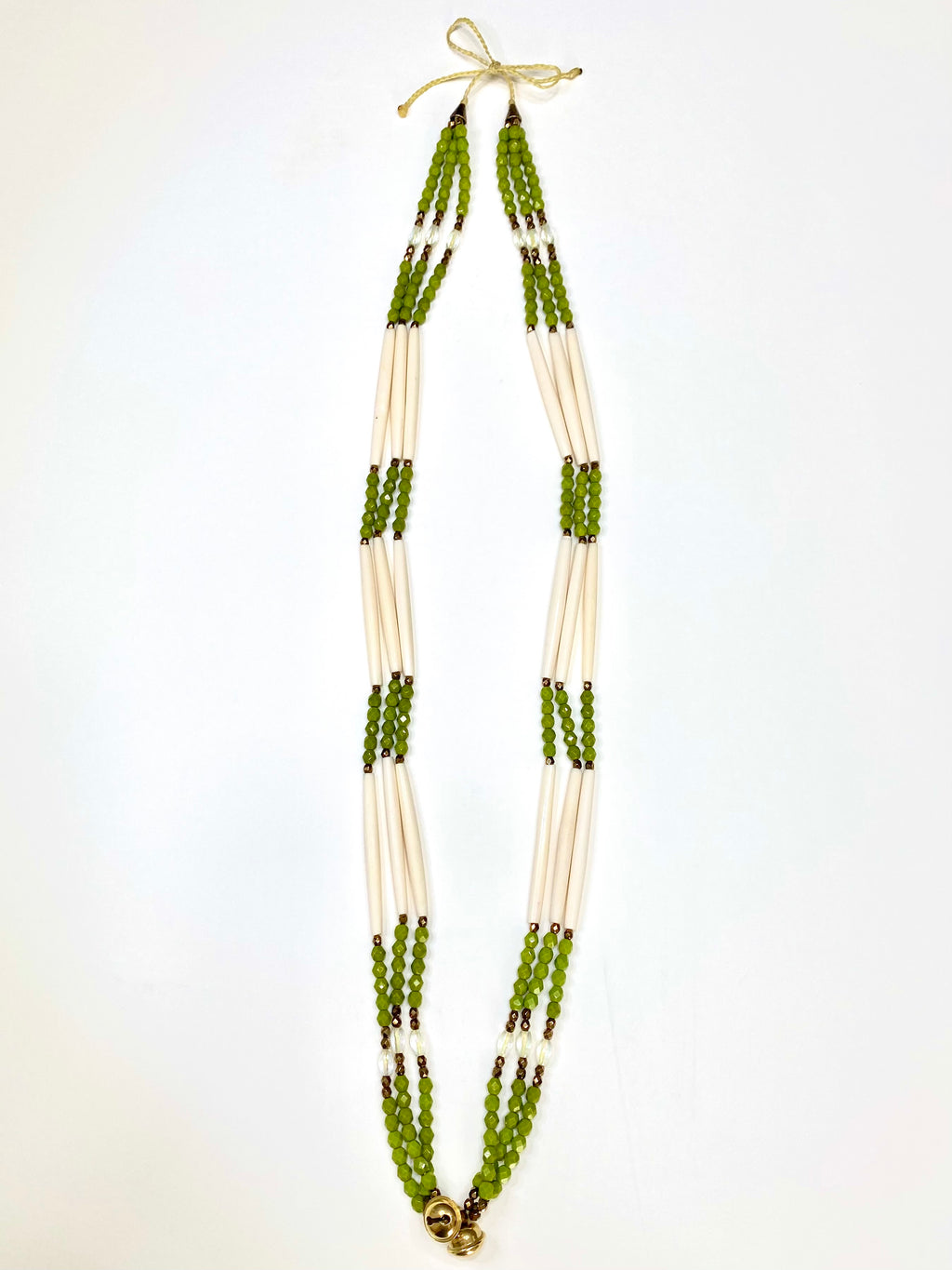Bone & Beads Necklace - Olive